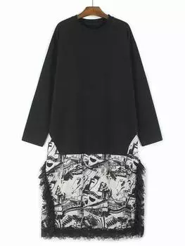 XITAO кружевное ажурное женское платье в стиле пэчворк GJ1105 One Size хаки