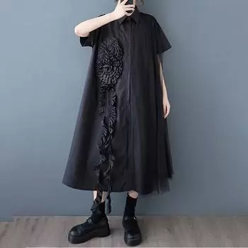 Xitao Лоскутное сетчатое платье с цветочным узором GYX1626 One Size белый