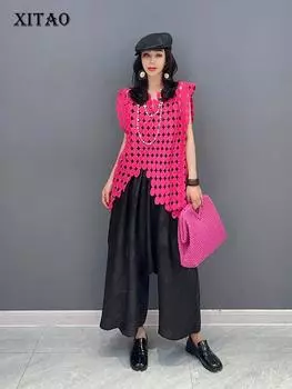 XITAO модная асимметричная футболка без рукавов, новая темпераментная женская футболка WLD16528