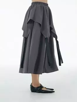 XITAO модная повседневная нерегулярная лоскутная женская юбка WMD6894 One Size чёрный