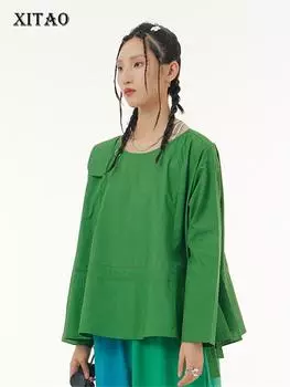 XITAO модная женская однотонная футболка WLD13363 One Size белый