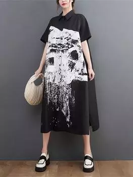 XITAO Модное повседневное свободное платье с принтом WLD16386