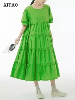 XITAO модное повседневное женское платье со складками ZY7170