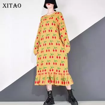XITAO модное женское повседневное вязаное платье DZL1968