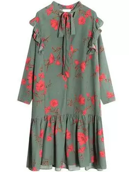 XITAO модное женское свободное платье с длинным рукавом и принтом с бантом ZLL1512