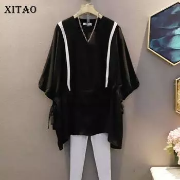 XITAO модный нерегулярный пуловер повседневная женская рубашка LDD2015