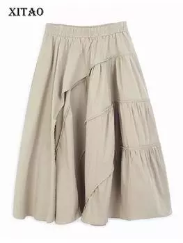 XITAO нерегулярные лоскутные женские модные свободные юбки SMH1986