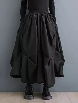 XITAO нерегулярные широкие брюки со складками, повседневная мода, индивидуальные женские модели DMJ3430 One Size чёрный