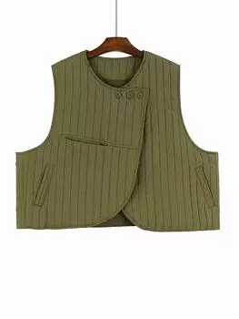 XITAO нерегулярные жилеты сплошной цвет повседневный женский топ без рукавов DMJ2858 One Size хаки