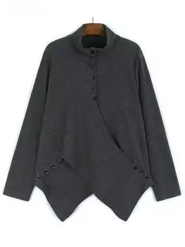 XITAO нерегулярный крест однобортный женский футболка GMM1164 M серый