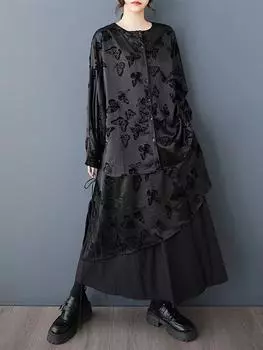 XITAO нерегулярный пэчворк однобортный комплект GMM1336 M чёрный