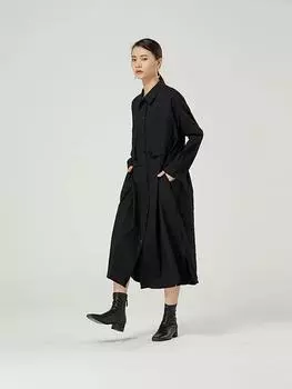 Xitao Новое модное женское однотонное платье WMD2558 One Size чёрный