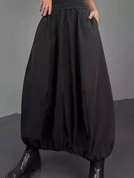 XITAO однотонная повседневная свободная юбка GYX1090 One Size чёрный