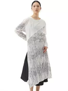 Xitao Однотонное свободное повседневное женское платье темперамент ZYY1060 One Size белый