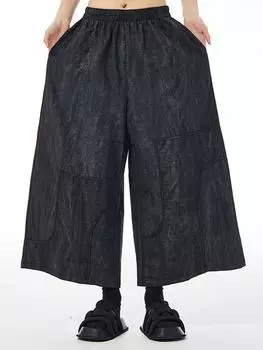 XITAO однотонные женские винтажные брюки в стиле пэчворк LJ1079 One Size чёрный