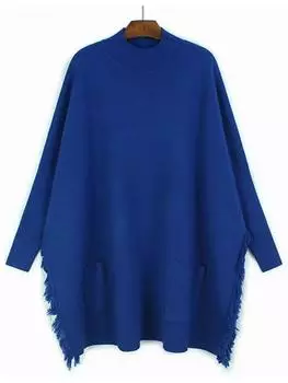 Xitao Однотонный женский свободный свитер в стиле пэчворк ZYY1118 One Size чёрный