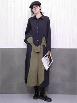 XITAO Patchwork Single Breasted Women Set GYX1537 One Size чёрный