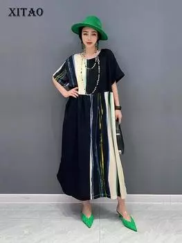 XITAO Повседневная классическая рубашка с рукавами контрастного цвета для женщин WLD20170