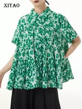 XITAO повседневная свободная модная женская рубашка DMJ1753 One Size чёрный
