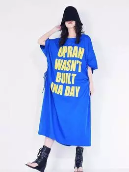 XITAO повседневное платье на шнуровке сбоку модное свободное женское платье DMY4952