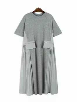 XITAO повседневное плиссированное платье в стиле пэчворк однотонное модное женское платье LYD1719
