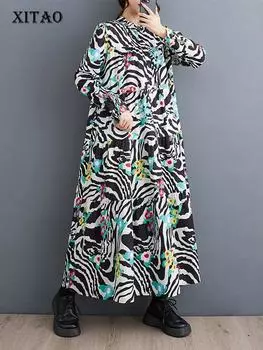 XITAO повседневное свободное модное женское платье с принтом LYD1470 One Size белый