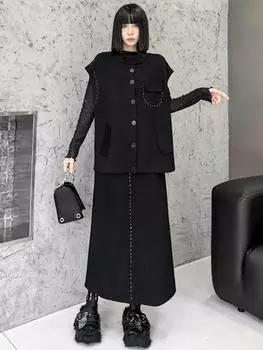 XITAO Повседневный однотонный комплект из двух юбок ZYY1005 L чёрный