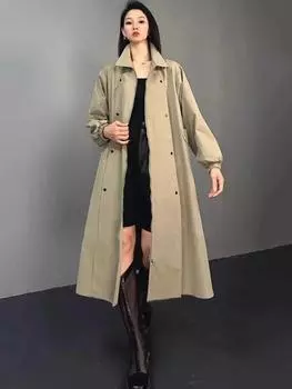 XITAO повседневный однотонный женский тренчкот GYX1082 One Size хаки