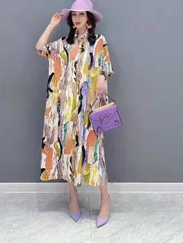 XITAO Print Pattern Fashion Casual Style Loose dress WLD16742