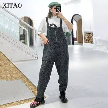 XITAO Прямой комбинезон с открытыми плечами WLD2935 One Size серый