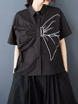 Xitao Рубашка контрастного цвета с трехмерным принтом ZY8928 One Size чёрный