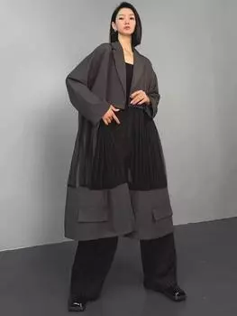 XITAO сетка с длинным рукавом пальто GYX1041 One Size серый/хаки