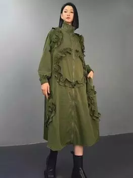 XITAO Solid Color Loose Zipper Dress GYX1103 One Size чёрный