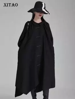 XITAO сплошное цветное платье с длинными рукавами нестандартной формы LYD1817