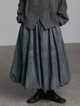 XITAO свободная женская повседневная юбка в стиле тай-дай GYX1056 One Size серый