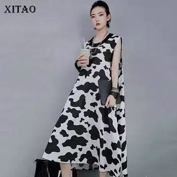 XITAO свободное платье без рукавов повседневное модное женское платье LDD2076