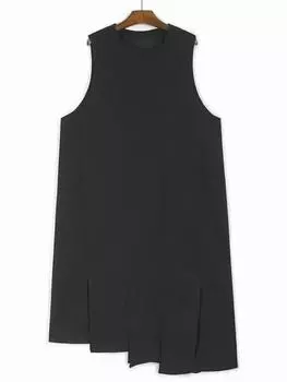 Xitao Свободное повседневное новое облегающее однотонное платье с кисточками ZYY1106 M чёрный