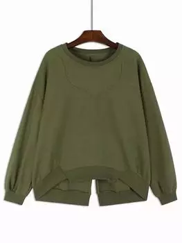 Xitao Свободные нерегулярные толстовки с круглым вырезом GYX1012 One Size белый