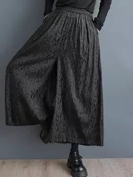 XITAO свободные повседневные брюки длиной до щиколотки с эластичной резинкой на талии ZY8914 One Size чёрный