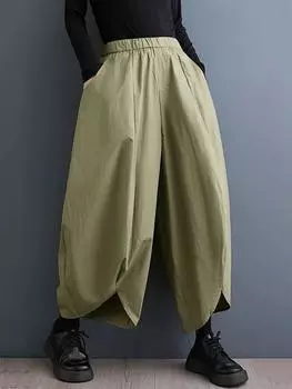 XITAO свободные широкие брюки модные новые повседневные женские DMJ3954 One Size чёрный