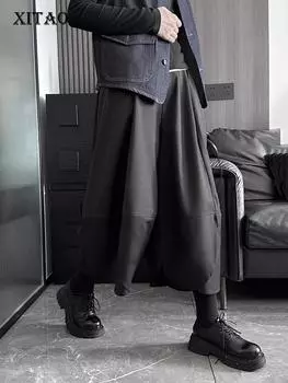 XITAO свободные женские брюки с эластичной резинкой на талии, лоскутные повседневные брюки LYD1715