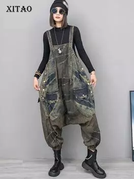 XITAO свободные женские комбинезоны с индивидуальными ремнями DMJ3961
