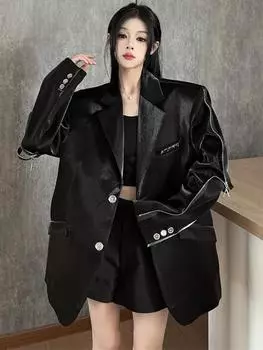 XITAO свободный модный современный дизайн пальто пошитый на заказ GYX1042 One Size чёрный