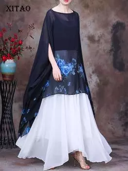 XITAO тонкая сетчатая блузка женская новая нерегулярная свободная рубашка в стиле богини WLD11305