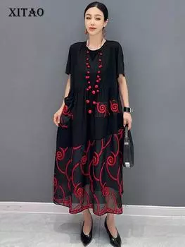 XITAO винтажное повседневное модное свободное нестандартное платье новое женское ZY8748