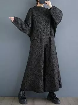 XITAO винтажный однотонный комплект из двух предметов ZYY1011 One Size чёрный