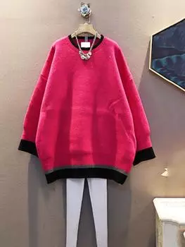 XITAO вязаный свитер модный женский свободный свитер GJ1001 One Size красный