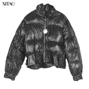 XITAO Женская мода сплошной цвет повседневный пуховик ZLL1903 One Size чёрный