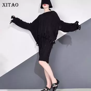 XITAO Женские комплекты Женская мода из двух предметов GCC4009 One Size чёрный