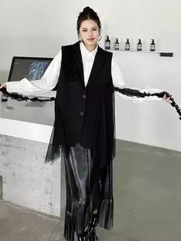 XITAO Жилет с трехмерным декором GMM1245 One Size чёрный